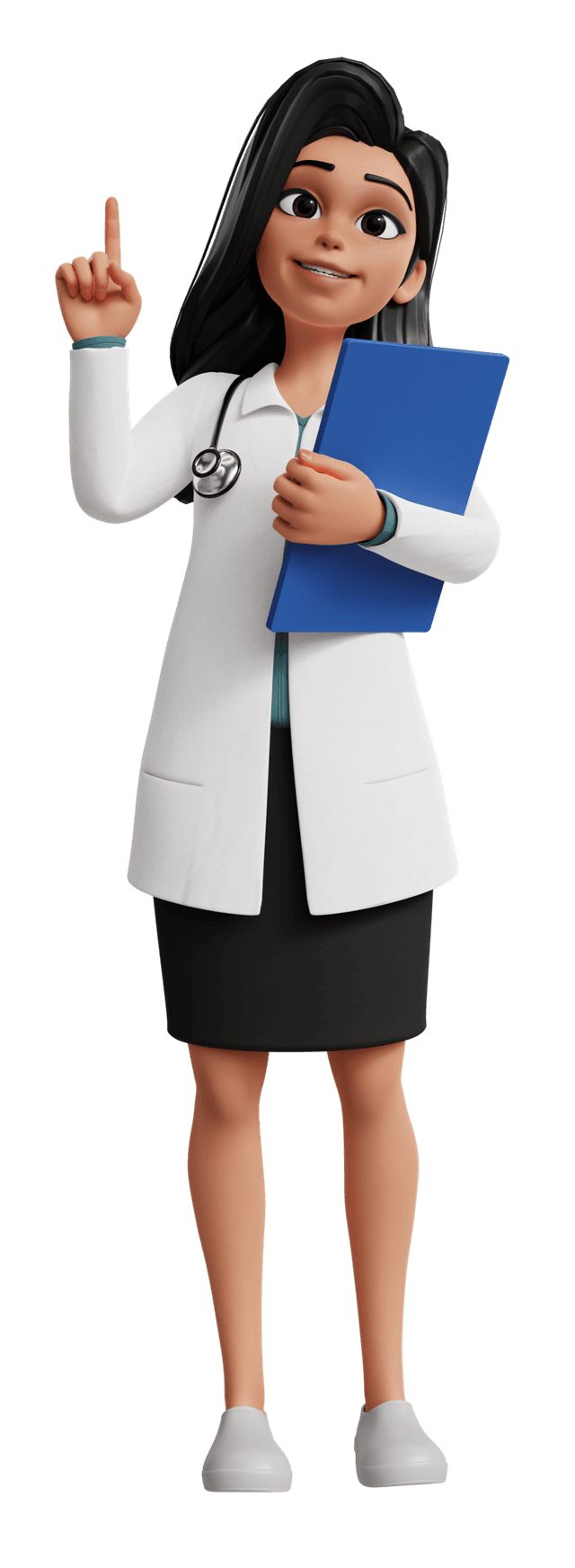 Athena segurando uma prancheta